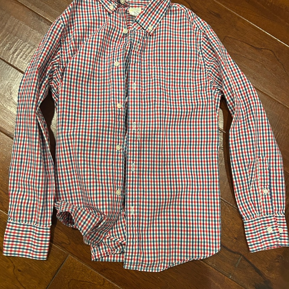 Crewcuts Red and Blue Plaid Button Down Shirt